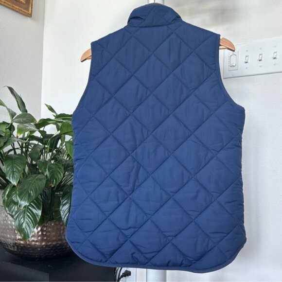 J Crew Quilted Puffer Vest Sz M Full zip Navy Blue - Picture 7 of 9